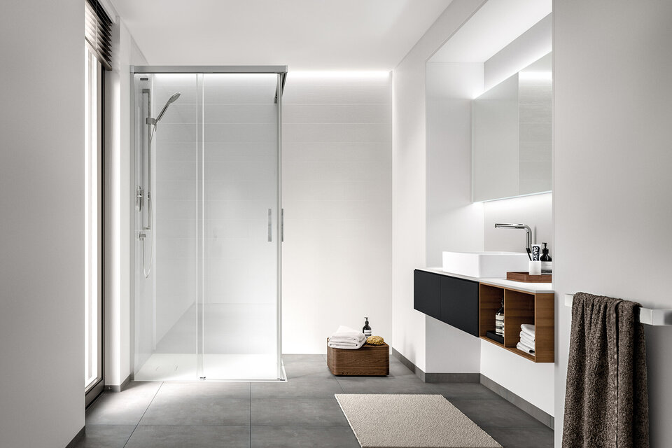 D2 Gravity Angular para ducha de 2 fijos + 2 puertas correderas - Producto